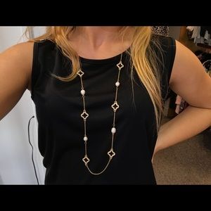 Gold color embellished necklace